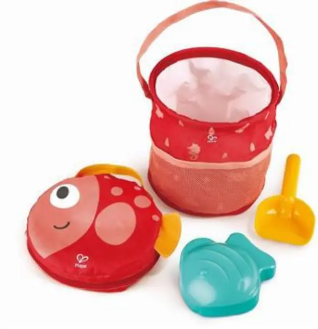 Hape Fold and Go Beach Set (E4093A)-Σετ Κουβαδάκια Παραλίας με Τσάντα Εύκολης Μεταφοράς - 4 Τεμ.