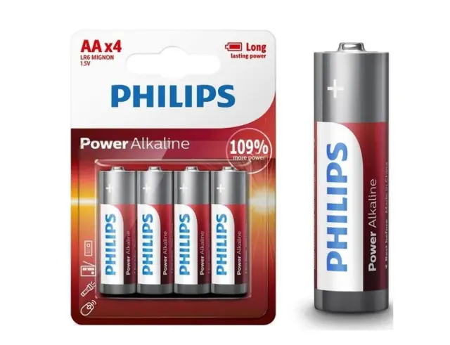 Αλκαλικές Μπαταρίες Philips Power Alkaline - AA - 1.5V - 4 τεμάχια1009491