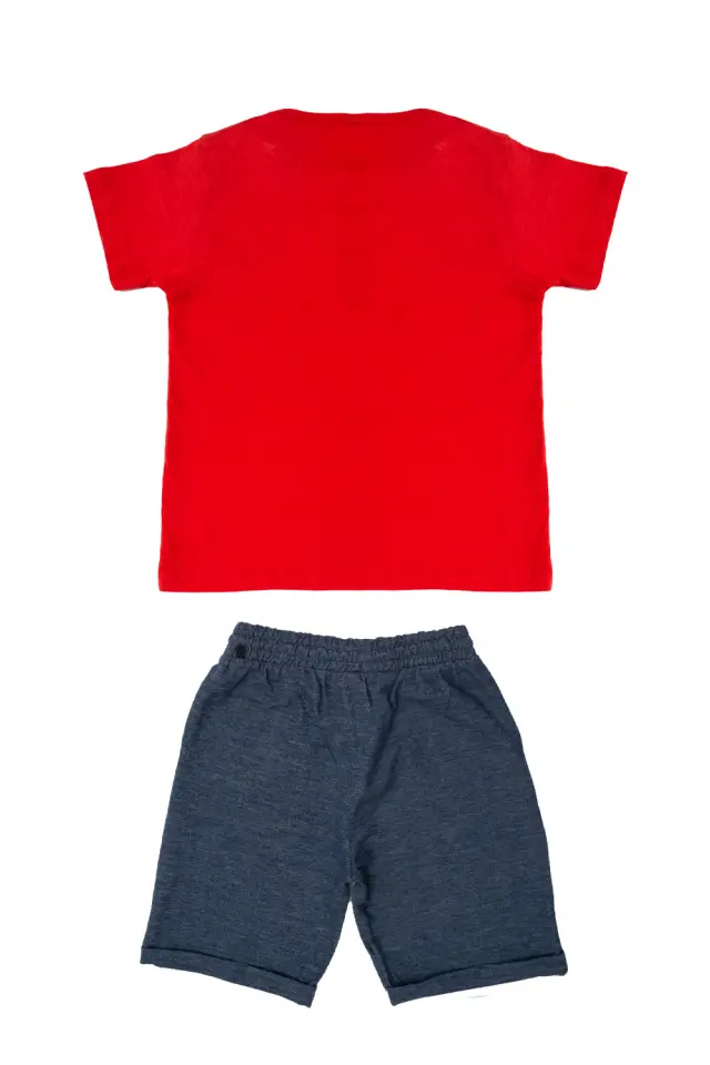 Σετ Ρούχων Kid Μπλούζα με Κουμπάκια + Shorts Γκρι 2