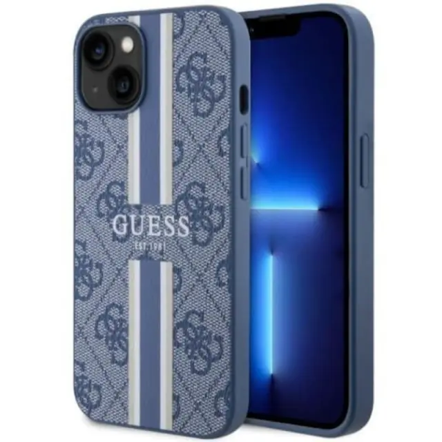 Guess Printed Stripes Back Cover Σιλικόνης Μπλε (iPhone 14 Plus)