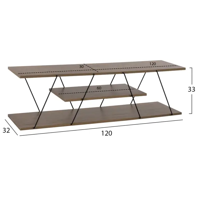 ΕΠΙΠΛΟ ΤΗΛΕΟΡΑΣΗΣ FB98922.13 ΜΕΛΑΜΙΝΗ OLIVE GREY 120x32x33Yεκ. 2
