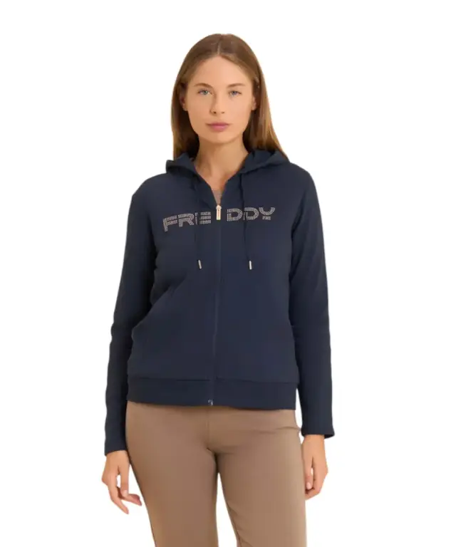 Freddy - Γυναικεία Ζακέτα Φούτερ zip hoodie with logoed band F25WCRS2-B109 Μπλε