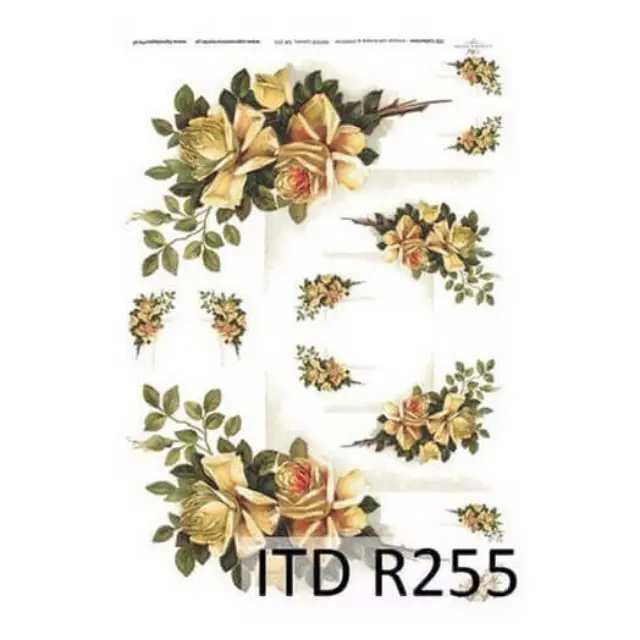Ριζόχαρτο ITD, 21x29cm, Γιρλάντες λουλουδιών, R255