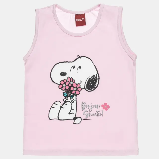 Μπλούζα αμάνικη Snoopy Peanuts με glitter