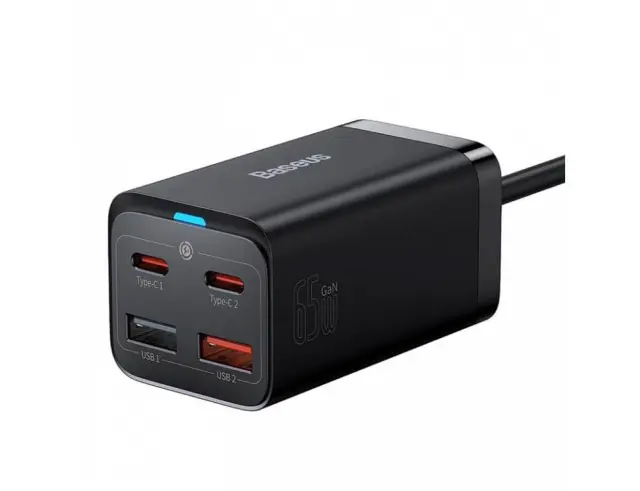 Βάση Φόρτισης GaN με 2 Θύρες USB-A και 2 Θύρες USB-C 65W Power Delivery Quick Charge 4.0 GaN3 Pro CCGP040101 Μαύρο - ONESIZE 2