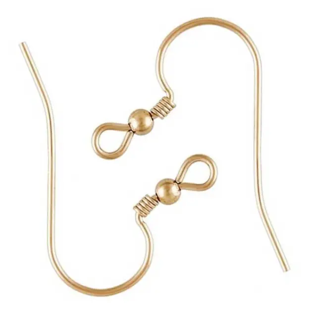 Ηοοκ Gold Filled 14K 22mm με μπίλια 3mm κ Σπείρα - 2τεμ
