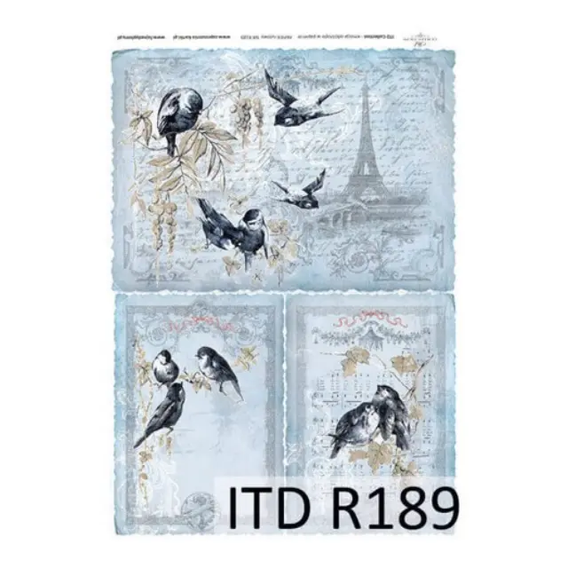 Ριζόχαρτο ITD, 21x29cm, Χελιδόνια στο Παρίσι, R189