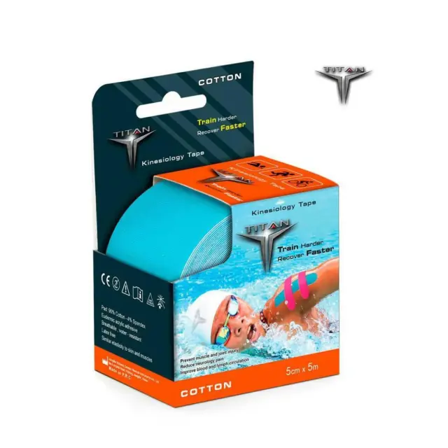 Titan Cotton Ταινία Κινησιοθεραπείας Blue 5cm x 5m Γαλάζια