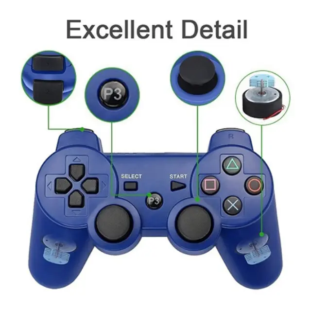 Doublemotor Ασύρματο Gamepad για PS3 Μπλε 3