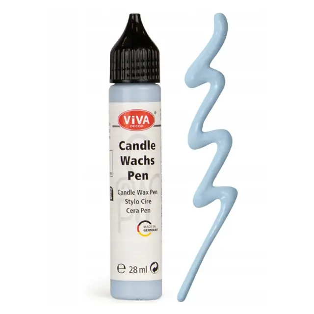 Candle Wax Pen Viva Decor, χρώμα-στυλό για διακόσμηση κεριών 28ml, Μπλε παστέλ
