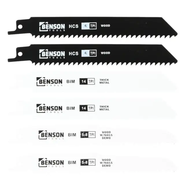 Reciprocating saw blades 6 pieces wood and metal