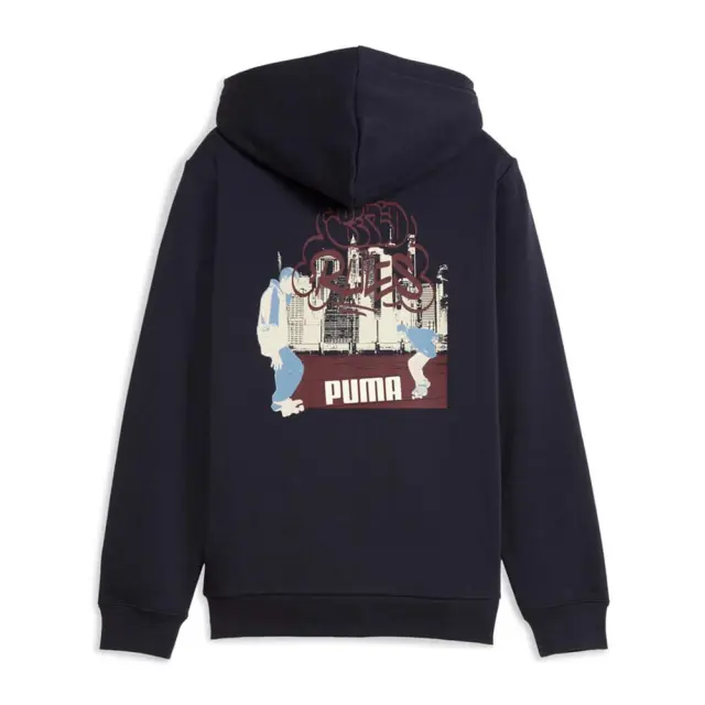 Puma Boy's Mid 90s Full-Zip Fleece Hoodie Μπλε Σκούρο 688469-16 (Puma) - 128 2