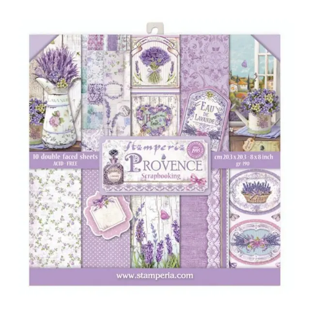 Χαρτιά scrapbooking 10τεμ Stamperia 20,3×20,3cm, Provence
