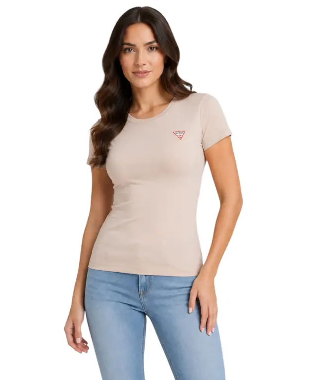 Guess - Γυναικείο T-Shirt Triangle Logo Tee W2YI44J1314-G493 Ροζ
