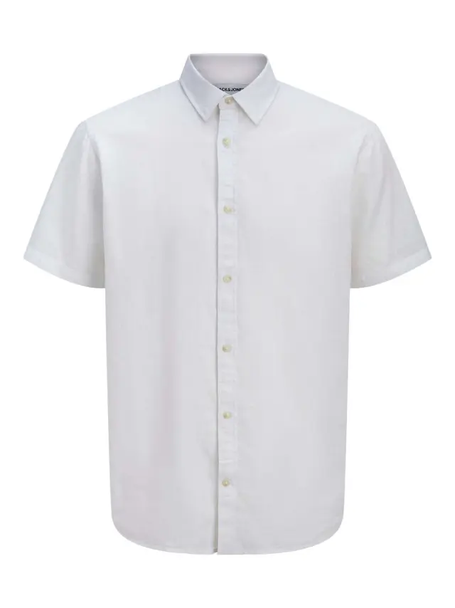 JJESUMMER LINEN BLEND SHIRT S/S SN White
