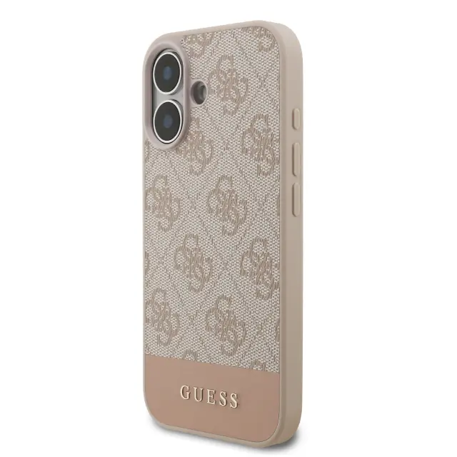 Guess PU 4G Stripe Case for iPhone 17 Pink 2