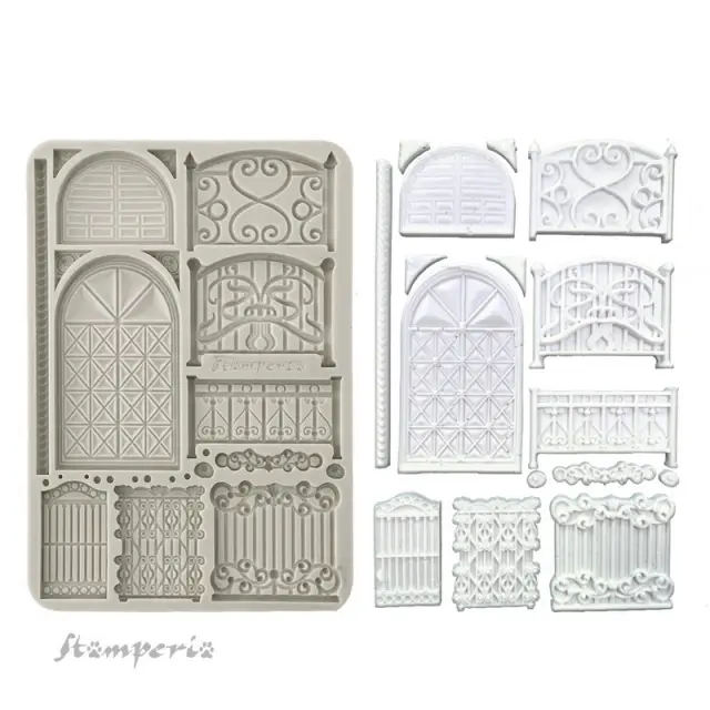 Καλούπι σιλικόνης A5, 15×21cm, Stamperia, Gates and doors