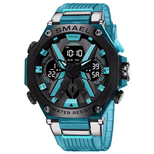 SMAEL Digital Watch Multi Function Sports Blue Miami