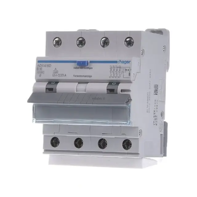 Residual Current Miniature Circuit Breaker, RCD, 4P 10kA B-16A 30mA Type A
