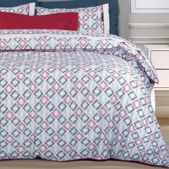 Σετ Σεντόνια 260x280 King Size Essential Greenwich Polo Club 2269 Blue-Red Χωρίς Λάστιχο100% Βαμβακοσατέν 2
