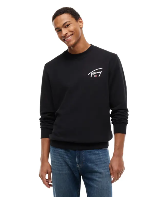 Tommy Hilfiger - Ανδρικό Φούτερ TJM Entry Signature Regular Fit DM0DM23589-BDS Μαύρο 2
