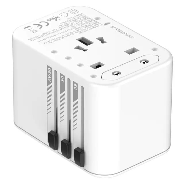 Παγκόσμιος Φορτιστής Ταξιδίου Energizer ETC200 US/AU UK EU με 1xUSB-A 18W και 2xUSB-C 20W/12W Λευκός 3