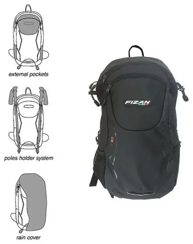 Active Back Pack 20lt Black Σακίδιο Πλάτης 20lt Μαύρο Fizan - A206-BLACK 2