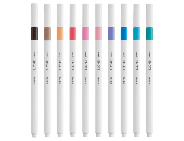 Μαρκαδόροι Σχεδίου Uni-Ball Pastel Emott με πάχος μύτης 0.4mm - 10 τεμάχιαEMOTT 10P SET PASTEL COLOURS 2