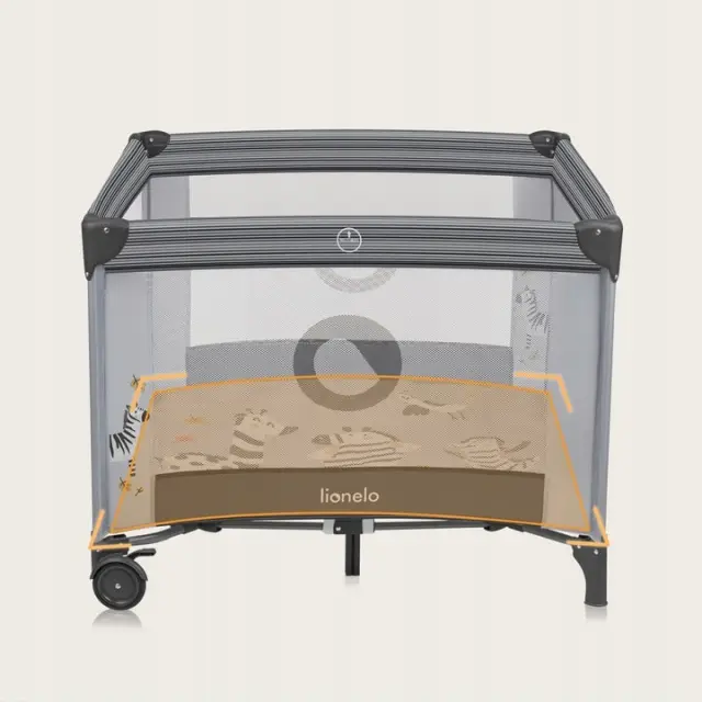 Lionelo Bonnie Παρκοκρέβατο Gray Scandy 2