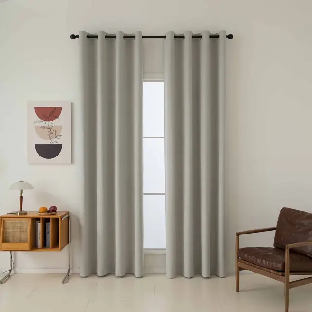Beauty Home Κουρτίνα Full Blackout σκίασης με 8 κρίκους Total Art 8446 140x270 Εκρού