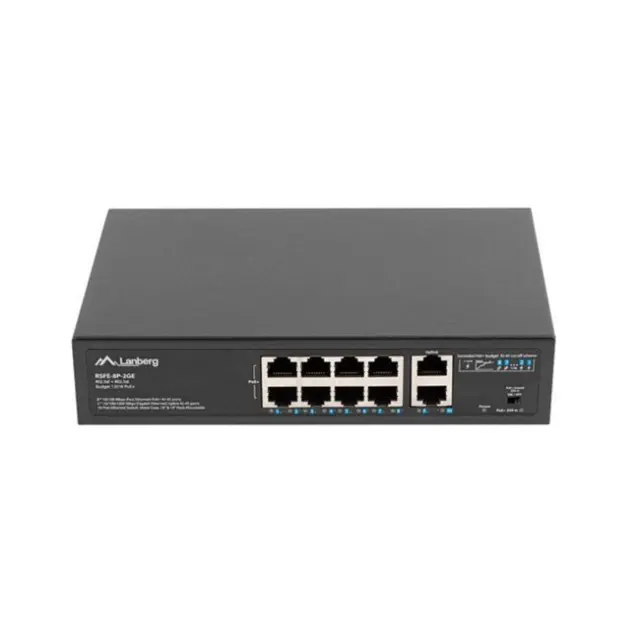 Lanberg Unmanaged Switch 8port Fast Ethernet PoE+ (RSFE-8P-2GE-120)