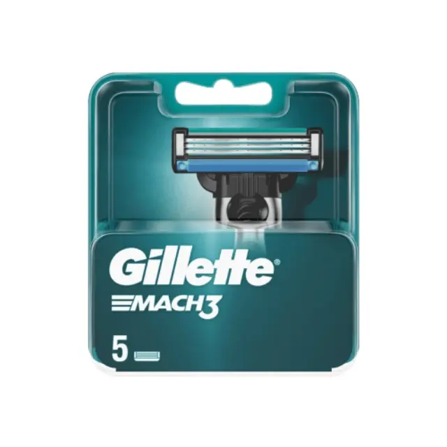 Gillette Mach 3 Ανταλλακτικές Κεφαλές με 3 Λεπίδες και Λιπαντική Ταινία 5τμχ