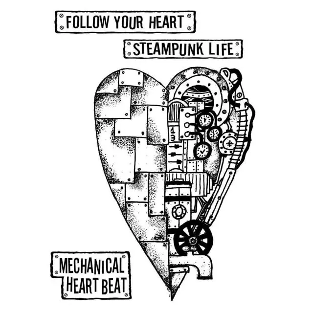 Σφραγίδα Stamperia Εύκαμπτη Antonis Tzanidakis Collection - Mechanical Heart 4 Σχέδια - 15x20cm