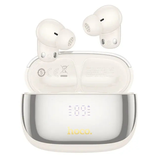 Hoco In-ear Bluetooth Handsfree Ακουστικά με Θήκη Φόρτισης Άσπρα EQ20 2