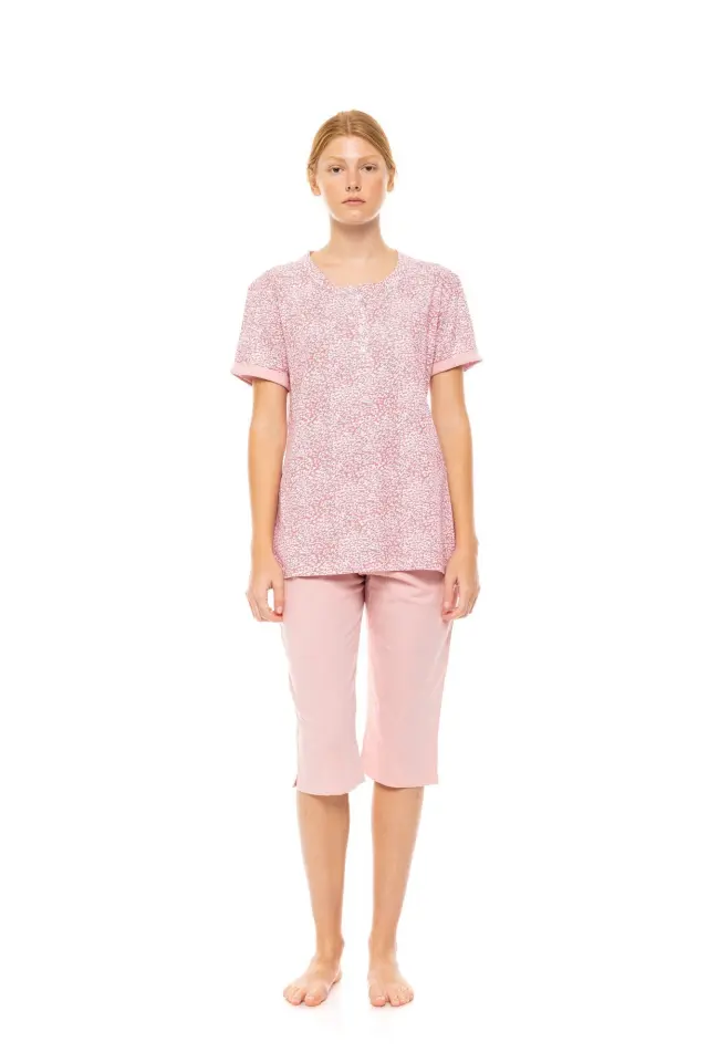 S1460 - Type - PYJAMA CAPRI LEOPARD ROSE - M