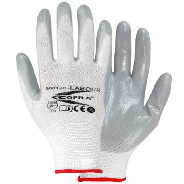 Γάντια Νιτριλίου Cofra Labour white/grey - 11 (2XL)