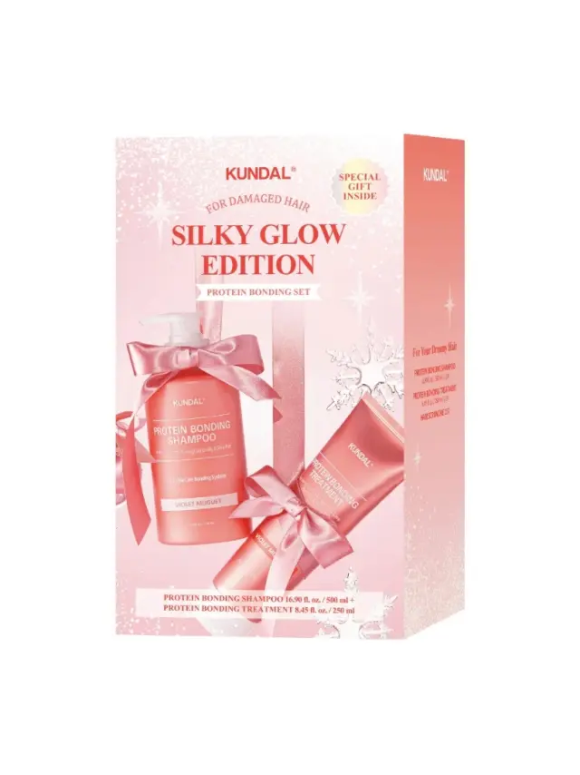 Kundal Protein Bonding Set Silky Glow Edition - Σετ Περιποίησης Μαλλιών με πρωτεΐνη για Λείανση & Λάμψη
