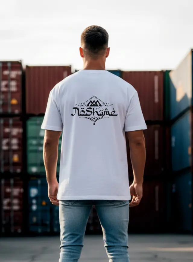 T-shirt Noshame® Oversized Λευκό με τύπωμα - 142604 - XXL