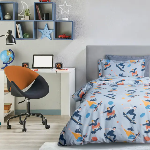 Σετ Σεντόνια 170x260 Μονά Kid Das Home 4985 Grey Χωρίς Λάστιχο70% Βαμβάκι-30% Πολυέστερ