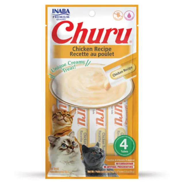 Ciao Churu Λιχουδιά σε Κρέμα με Γεύση Κοτόπουλο για Γάτες (4x14gr) Μονόχρωμο