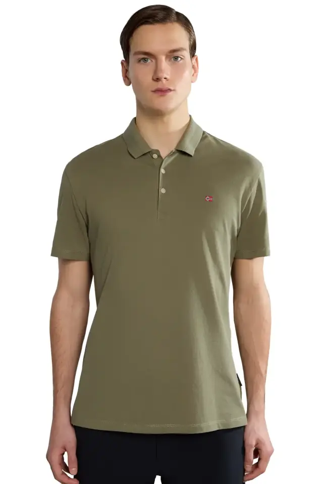 Napapijri - Ανδρικό T-shirt Polo Ealis SS Regular Fit NP0A4H8B-GAE Πράσινο - M
