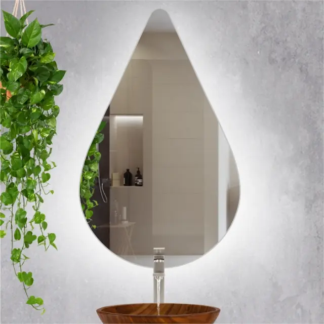 Stewehome Καθρέφτης LED Σχήμα Σταγόνας 52x85 cm