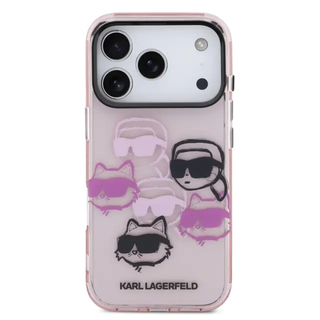 Karl Lagerfeld IML Multi K&CH Heads Case for iPhone 17 Pro Pink 3