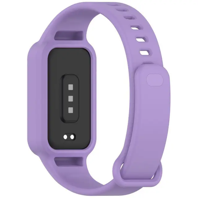 Λουράκι Σιλικόνης με Θήκη για Xiaomi Redmi Band 3/ 9 Active- Purple OEM 2