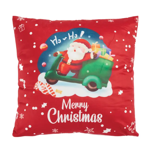 Διακοσμητικό Μαξιλάρι 45x45 Με Γέμιση Xmas Das Home 0852 Red 100% Πολυέστερ