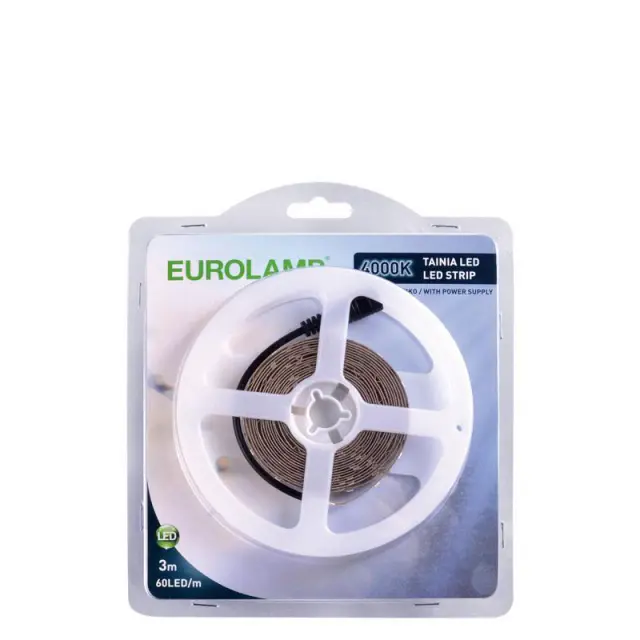 Ταινία LED 3 Μέτρων 6W+Driver 12V 4000K IP20 Blister 2