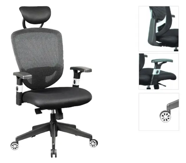 Πολυθρόνα BF9100 Mesh Μαύρο 65x62x114/125cm