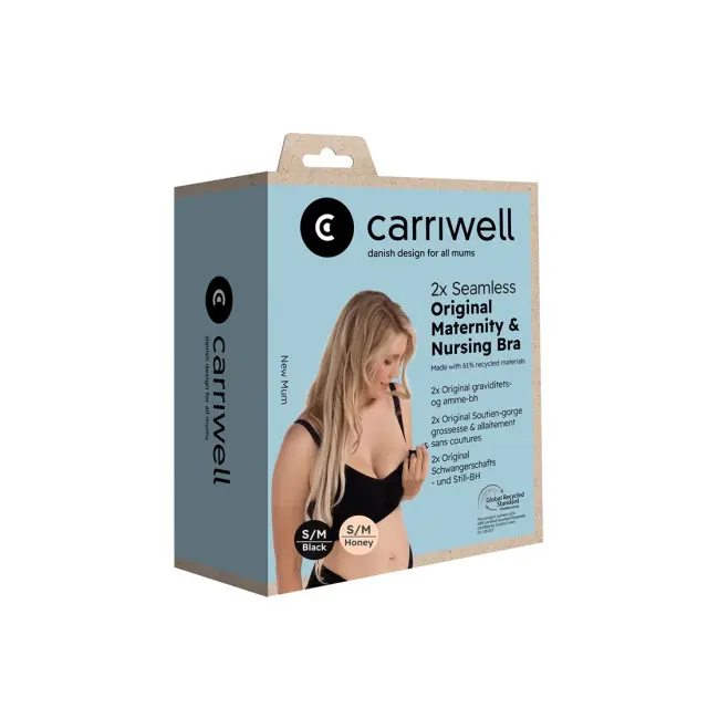 Σουτιέν Θηλασμού Carriwell Χωρίς Ραφές S/M (Μαύρο/Μπεζ) 2 Τεμ CW308511