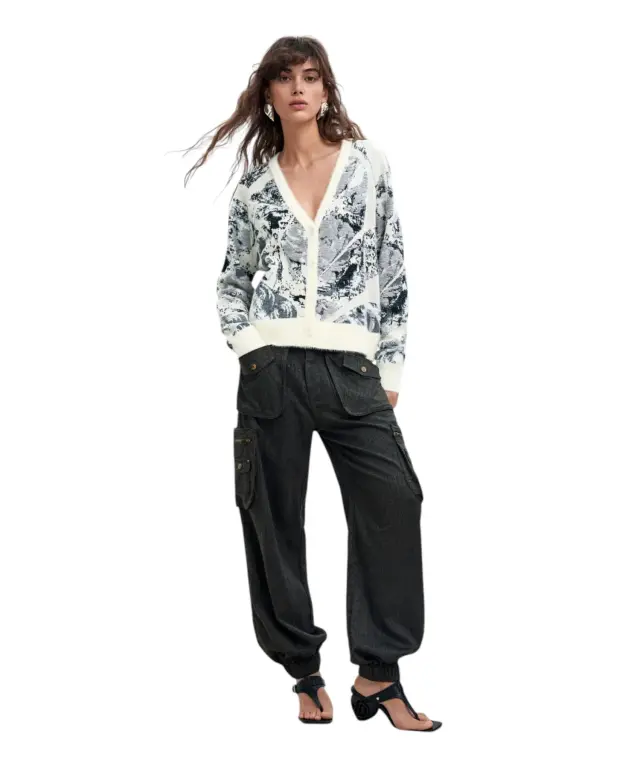 Desigual - Γυναικεία Πλεκτή Ζακέτα Bouquet Jersey 26WWJF51-1021 Λευκό 3