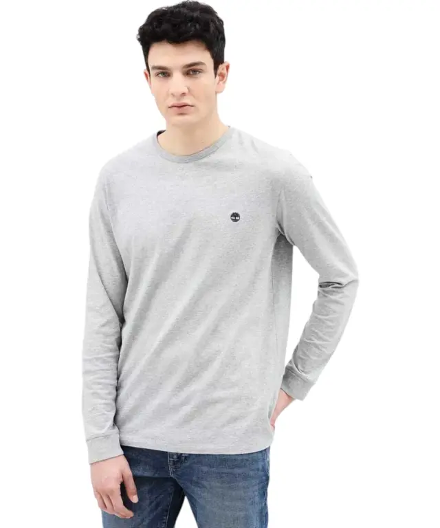 Timberland - Ανδρικό Μακρυμάνικο T-Shirt Jersey Cotton TBC0YHPY-CM9 Λευκό - S